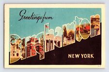 Postcard New York Binghamton NY Large Letters 1940s Unposted Linen picture