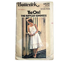 Butterick 4826 Back Wrap Halter Style Dress  Flared Skirt Size S Bust 32.5 picture