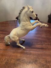 Vintage Breyer White Alabaster King Fighting Stallion Horse Rearing Traditional picture