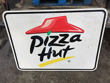4' X 3' AUTHENTIC OLDER WHITE PIZZA HUT RESTAURANT RETIRED HIGHWAY AL SIGN picture