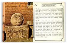 Postcard The Boston Stone, Boston Mass historic facts chrome MA1 picture