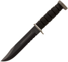 Ka-Bar D2 Extreme Serrated D2 Tool Steel Black Fixed Knife w/ Belt Sheath 1282 picture