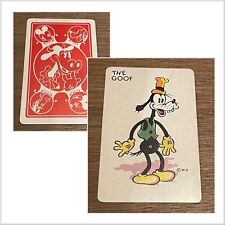 EXTREMELY RARE VINTAGE 1930s WHITMAN PUBLISHING MICKEY MOUSE GOOFY OLD MAID CARD picture