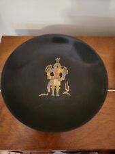 Vintage Couroc Handcrafted  Wood And Metal Inlay Hopi Hummingbird Kachina Bowl picture