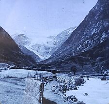 Jordal Valley & Buarbrae Glacier, Norway c1920s Magic Lantern Glass Slide picture