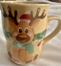 Chicago German Christkindlmarket Souvenir Coffee Mug 2023 Christmas Reindeer Tan picture