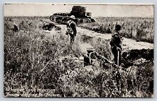 Military~France~Whippet Tank & Soldiers Digging In~WW1 Era~B&W~Vintage Postcard picture