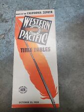 WESTERN PACIFIC CALIFORNIA ZEPHYR TIME TABLE OCT 1959 picture