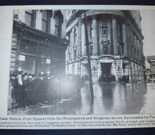 1907 Downtown Pittsburgh PA Flood Scene Wabash Station Lithograph Postcard  picture