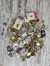 Huge LOT of Vintage Lapel Button Pins 2.7 Lbs MANY THEMES Collection picture