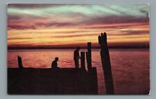 Sunset over the waters, Myrtle Beach, South Carolina Vintage Postcard picture