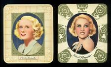 TWO DORIT KREYSLER 1934 GARBATY EMBOSSED CIGARETTE CARD by KUR MARK No. 52, 53 picture