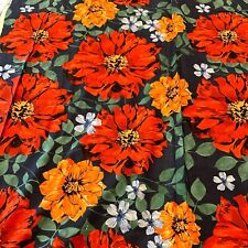 Black Tropical Floral by Camelot Cottons Midnight Rush Fabric 4 Yards 44” picture