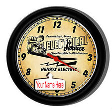 Personalized Electrical Electrician Tools Vintage  Retro Art Sign Wall Clock picture