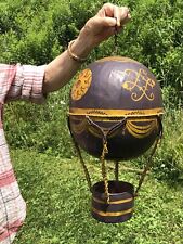 ANTIQUE 1800s HOT AIR BALLOON DECORATIVE MODEL HAND MADE VICTORIAN MUSEUM PIECE picture