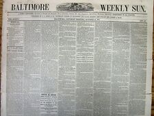 1871 Baltimore MARYLAND headline newspaper with THE GREAT CHICAGO FIRE disaster picture
