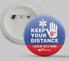 Keep Your Distance, 6 Buttons - I Love My Life and Yours - Social, Medical picture