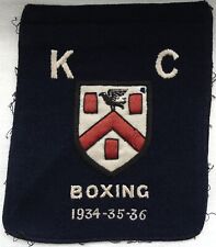 Vintage Kelly College Tavistock Devon Large Boxing Badge/ Patch 1934-35 & 36 picture