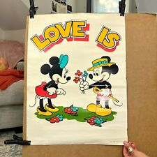 Vintage 70s Disney Mickey and Minnie Mouse “Love Is” Poster picture