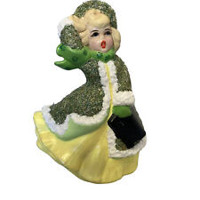 Vintage Mid Century Christmas Caroling Ceramic Girl Figurine 8.5 Inches picture