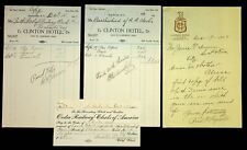 1907 Clinton Hotel Rochester NY Documents Letter, Brotherhood of Railway Clerks picture