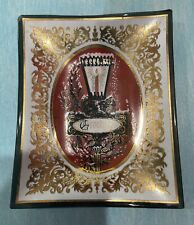 Vintage Holiday Trinket Dish “Greetings” 4”x 4 3/4” picture
