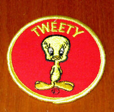 Vintage Cartoon Tweety Bird Patch Little Yellow Embroidered Red Cloth - NOS picture
