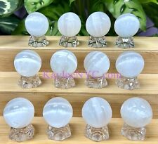 Wholesale Lot 12PCs Natural Selenite Aka Satin Spar  Sphere Crystal Ball ~4cm picture