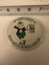 I Got Lucky Bennigan's St Patrick's 1981,  Irish Leprechaun, Beer, Memorabilia picture