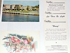 5 Vintage MID CENTURY FLORIDA RESTAURANT PostCard Set-FT LAUDERDALE~CREIGHTON'S picture