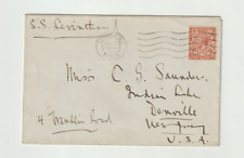  1931 Cover via Ship S.S. Leviathan. London to NJ USA KGV 1.5 p stamp picture