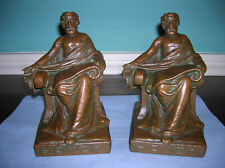 Antique Homer Iliad Odyssey Greek classical poet bookends Weidlich Bros 1922 picture