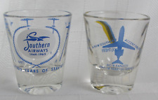 2 Mid Century SOUTHERN AIRWAYS  Years of Service Shot Glasses 1949-1965 & 1967 picture