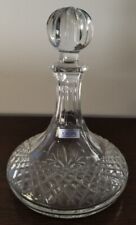 Vintage Handmade Toscany Cut Crystal Ships Decanter Handmade in Romania picture