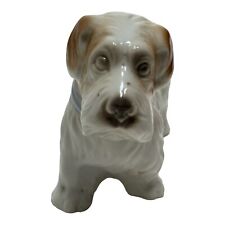 Vintage Figurine White Sealyham Terrier Dog Ceramic Glossy Collectible picture