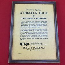 Vintage ALTA-CO Protection Against Athlete's Foot Sign - The C.B. Dolge Co. picture