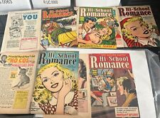 Lot Of 5 Hi-School Romance 1940’s-50’s Comic Cover And Back Only Very Rare picture