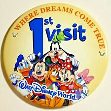 VTG 1st VISIT Button Pin, Walt Disney World Where Dreams Come True, Mickey 3” picture