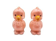 Vintage Easter Pink Hard Plastic Rattle Duck Lot x2 Ducks 3