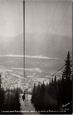 RPPC Postcard-Looking Down Aspen Chair Lift with a Glimpse of Aspen, Colo. Below picture