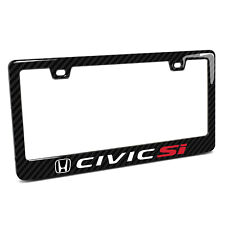 Honda Civic Si Black Real 3K Carbon Fiber Finish ABS Plastic License Plate Frame picture