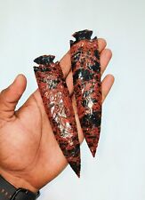 Handmade Mahogany Obsidian Arrowheads Gemstone  Hand Knapped Crystal 2 Pieces 6