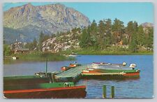 June Lake Boat Landing Carson Peak California CA Chrome Postcard Vtg Posted 1964 picture