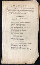Chant perdu du temple  Bonaparte An 8 sur hymne de la Marseillaise Napoléon picture