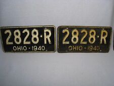Set of Vintage 1940 Ohio License Plates picture