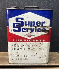 Vtg 1950s 60s Super Service Lubricants 2 Gallon Oil Can Tin Saginaw MI picture