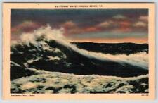 STORMY WAVES VIRGINIA BEACH VA VINTAGE LINEN POSTCARD FRANK ENNIS PAPER CO picture