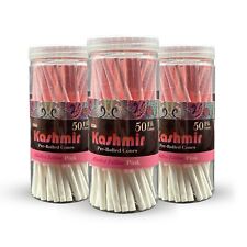 Kashmir Pink Natural Rolling Papers 1 1/4 Pre Rolled Cones 50 Ct in Jar - 3 Jars picture