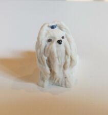 Shih Tzu Dog Puppy Figurine Gray White Shih Tzu Dog Small Statue Decor Signed VC picture