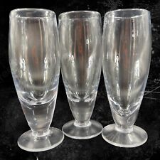 Simon Pearce Hand Blown Clear Tall Drinking Glasses Set 2 Tumblers Signed Bottom picture
